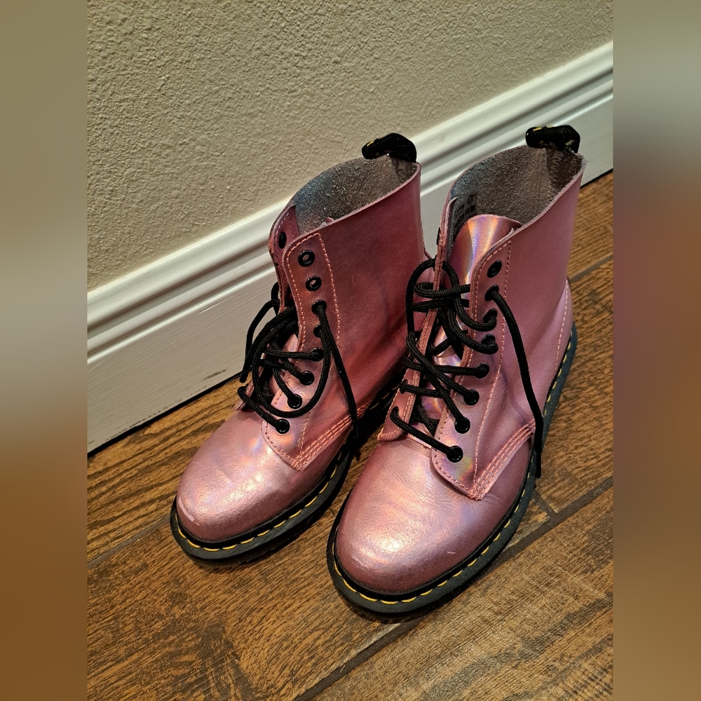 Iridescent Pink Doc Martens